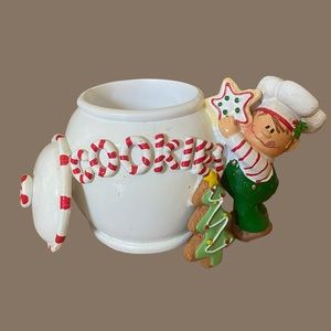 Yankee candle elf stealing cookie candle holder